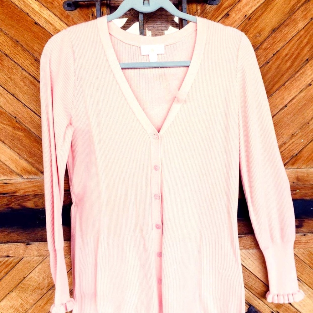 Belle by Kim Gravel Button up sweater blouse